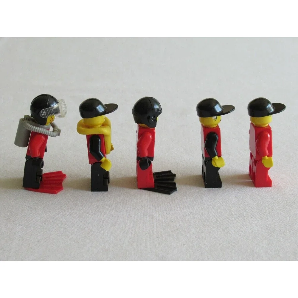 LEGO Vintage Minifigure Lot of 5 Scuba Divers Vintage 6441 Flippers Life Vest